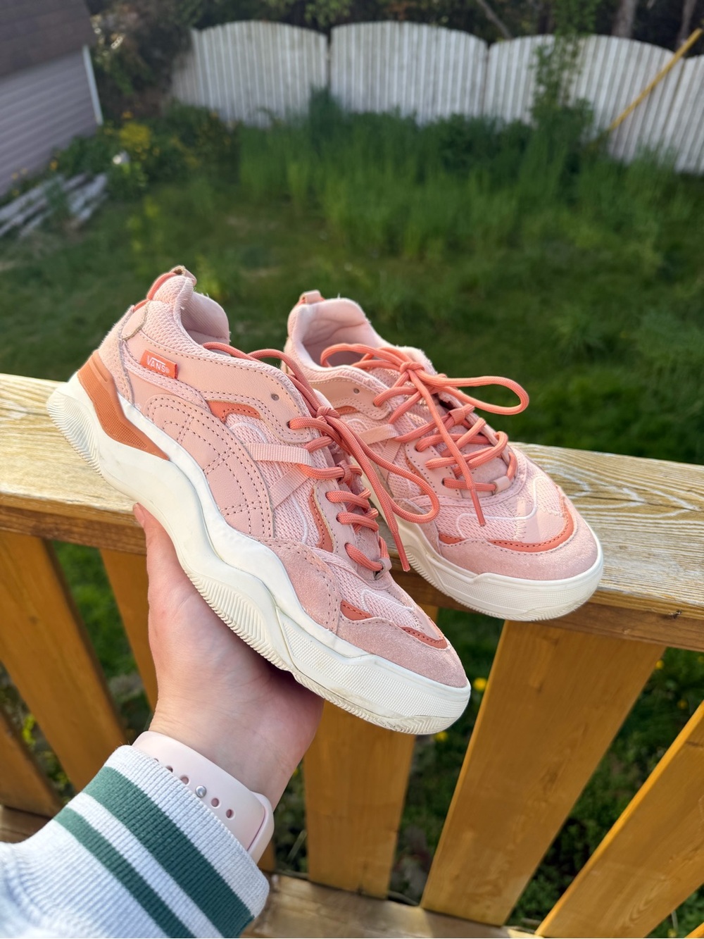 Vans Peach/Pink Chunky Lace-Up Sneakers Size 7